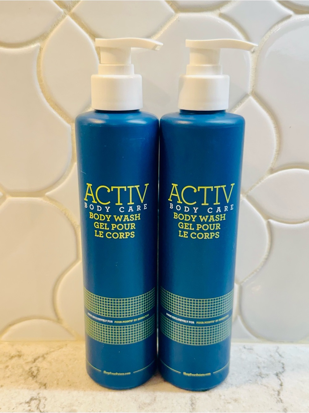 (2) NEW Bottles ACTIV Body Care Body Wash, Four Points by Sheraton, 12.17oz